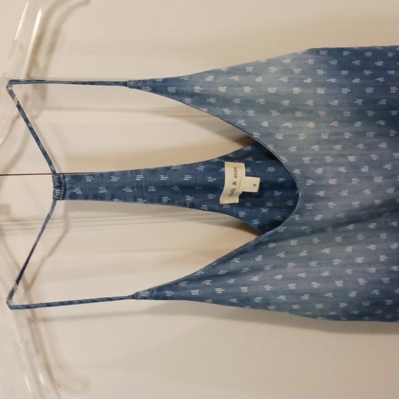 Anthropologie cloth & stone denim strappy tank mini dress - S - blue ombre - Picture 2 of 8